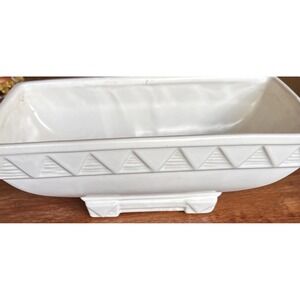 Vintage Rectangular Cream‎ Ivory Haeger? McCoy? Planter Matte Finish Art Deco